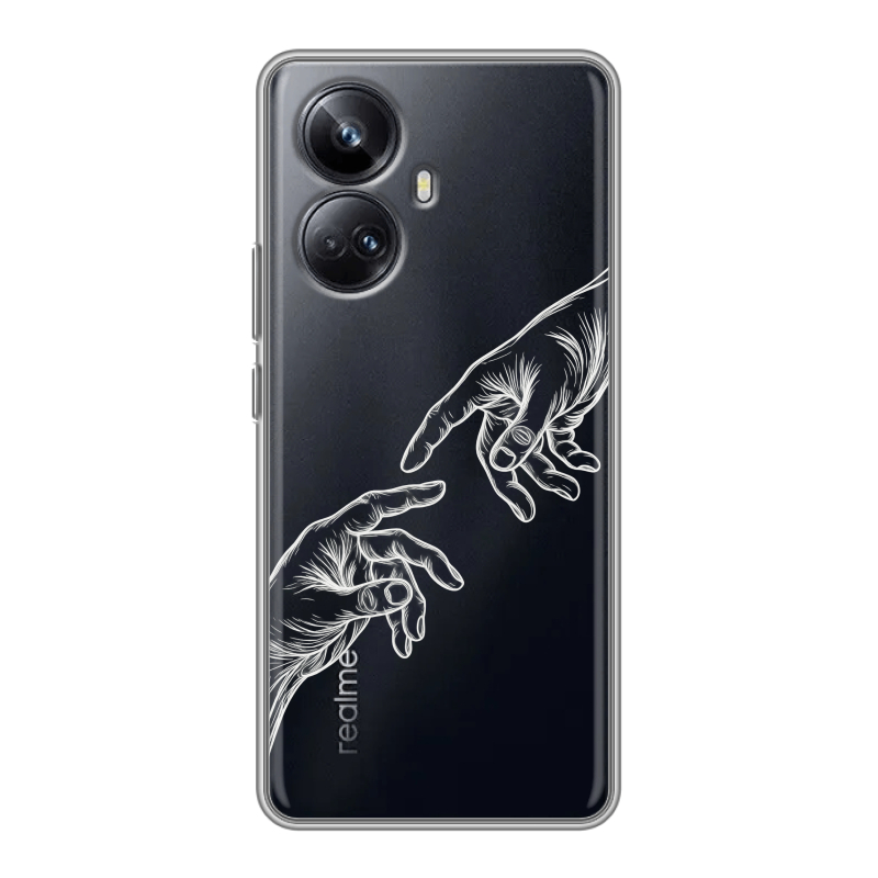Силиконовый противоударный чехол на Realme 10 Pro Plus с принтом Сотворение мира Силиконовый противоударный чехол на Realme 10 Pro Plus с принтом Сотворение мира