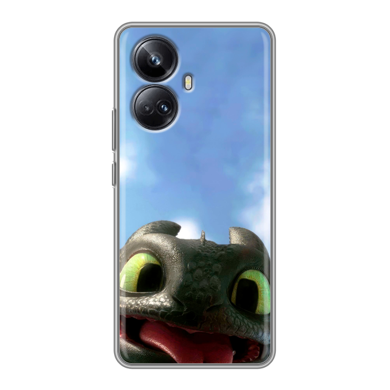 Силиконовый противоударный чехол на Realme 10 Pro Plus с принтом Как приручить дракона Силиконовый противоударный чехол на Realme 10 Pro Plus с принтом Как приручить дракона