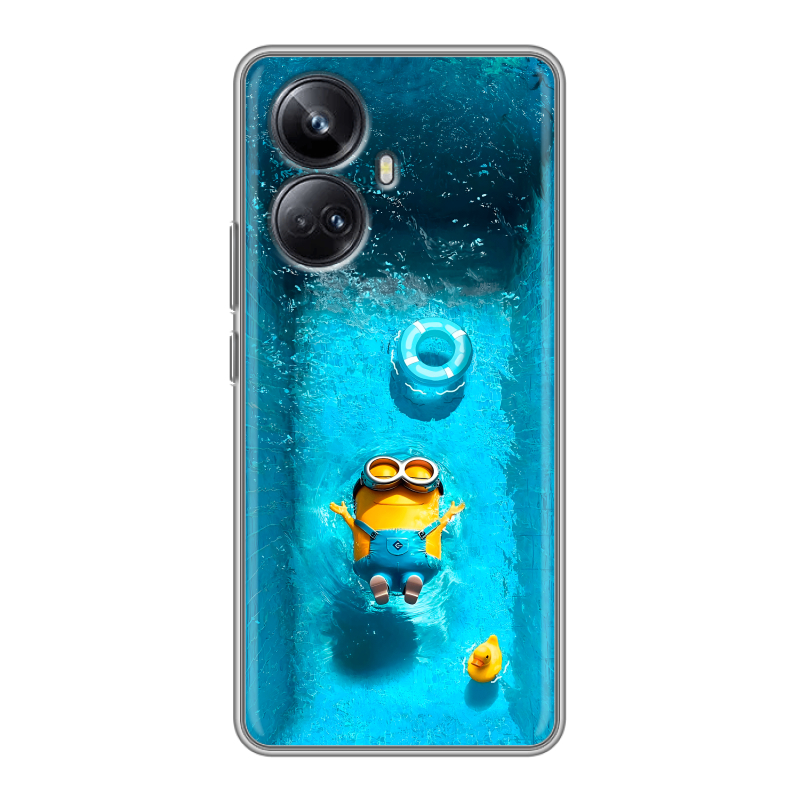Силиконовый чехол на Realme 10 Pro Plus с принтом Миньоны Силиконовый чехол на Realme 10 Pro Plus с принтом Миньоны