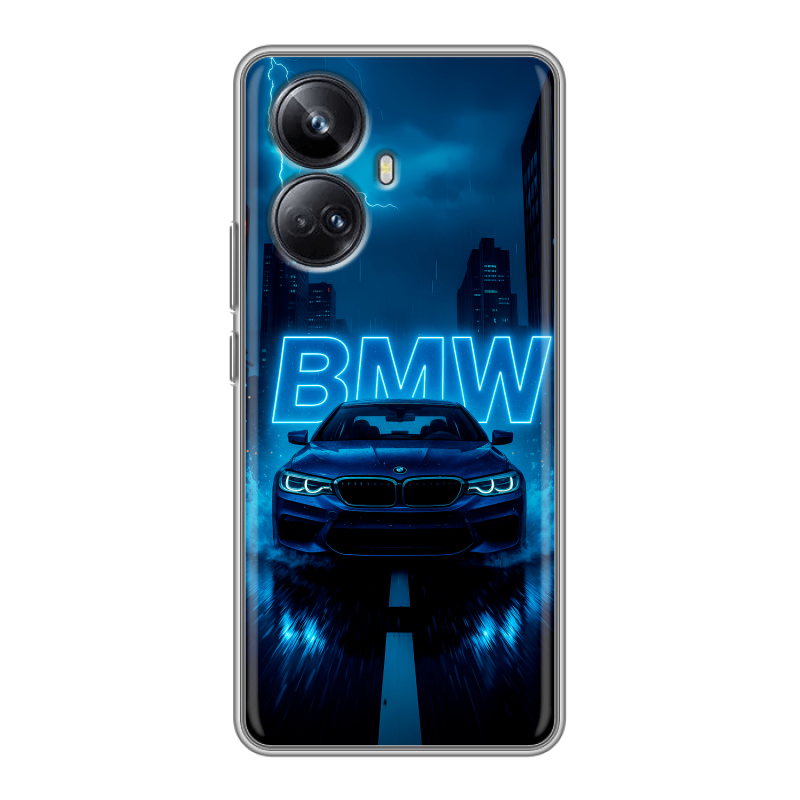 Силиконовый противоударный чехол на Realme 10 Pro Plus с принтом BMW БМВ Силиконовый противоударный чехол на Realme 10 Pro Plus с принтом BMW БМВ