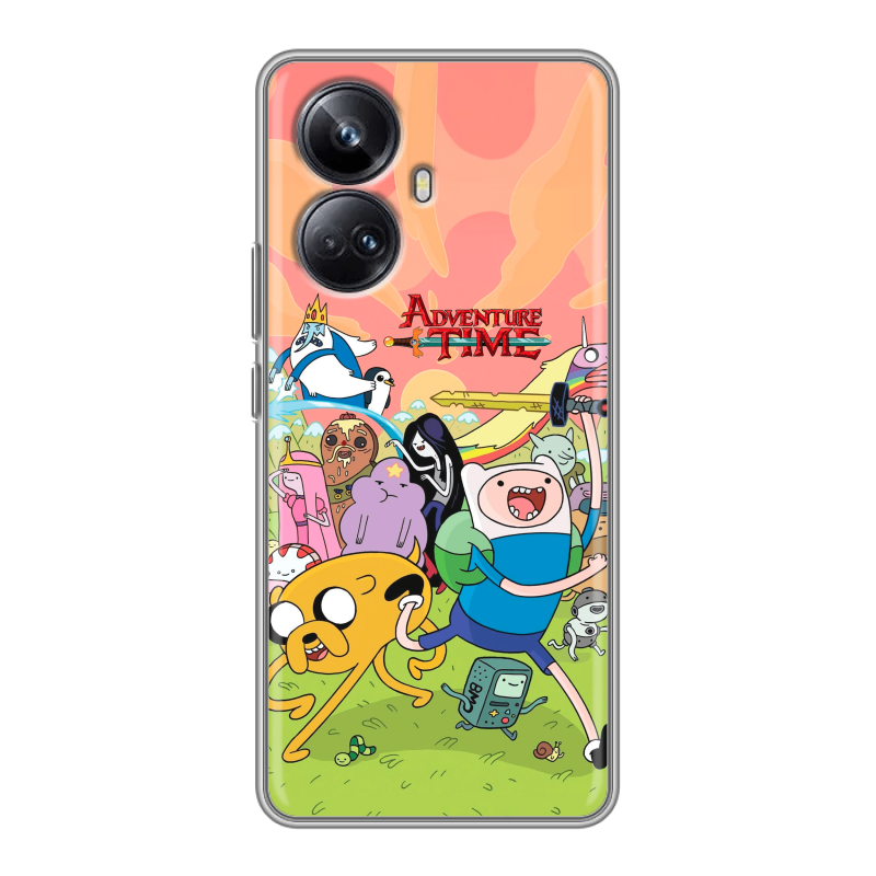 Силиконовый чехол на Realme 10 Pro Plus с принтом Adventure time Время приключений Силиконовый чехол на Realme 10 Pro Plus с принтом Adventure time Время приключений