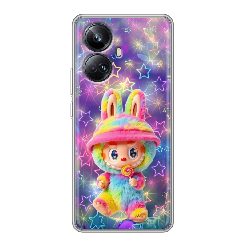 Силиконовый чехол на Realme 10 Pro Plus с принтом Labubu Лабубу Силиконовый чехол на Realme 10 Pro Plus с принтом Labubu Лабубу