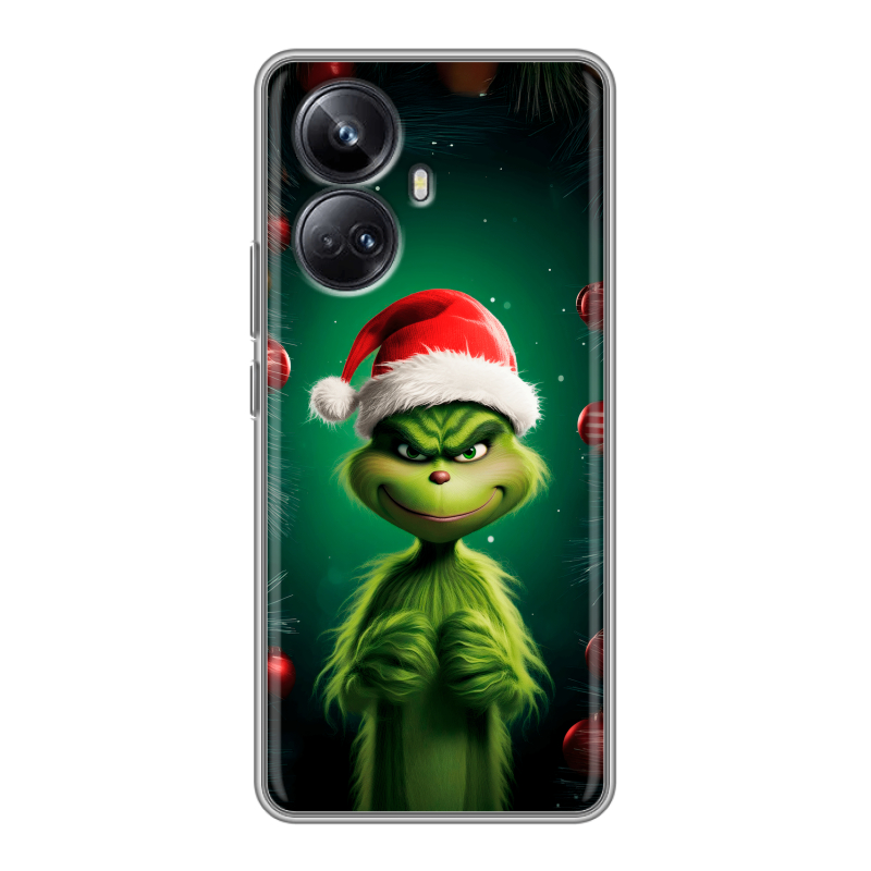 Силиконовый чехол на Realme 10 Pro Plus с принтом Гринч Новый год Рождество Силиконовый чехол на Realme 10 Pro Plus с принтом Гринч Новый год Рождество