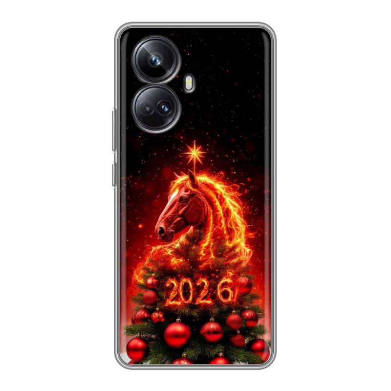 Силиконовый чехол на Realme 10 Pro Plus с принтом Новый год Силиконовый чехол на Realme 10 Pro Plus с принтом Новый год