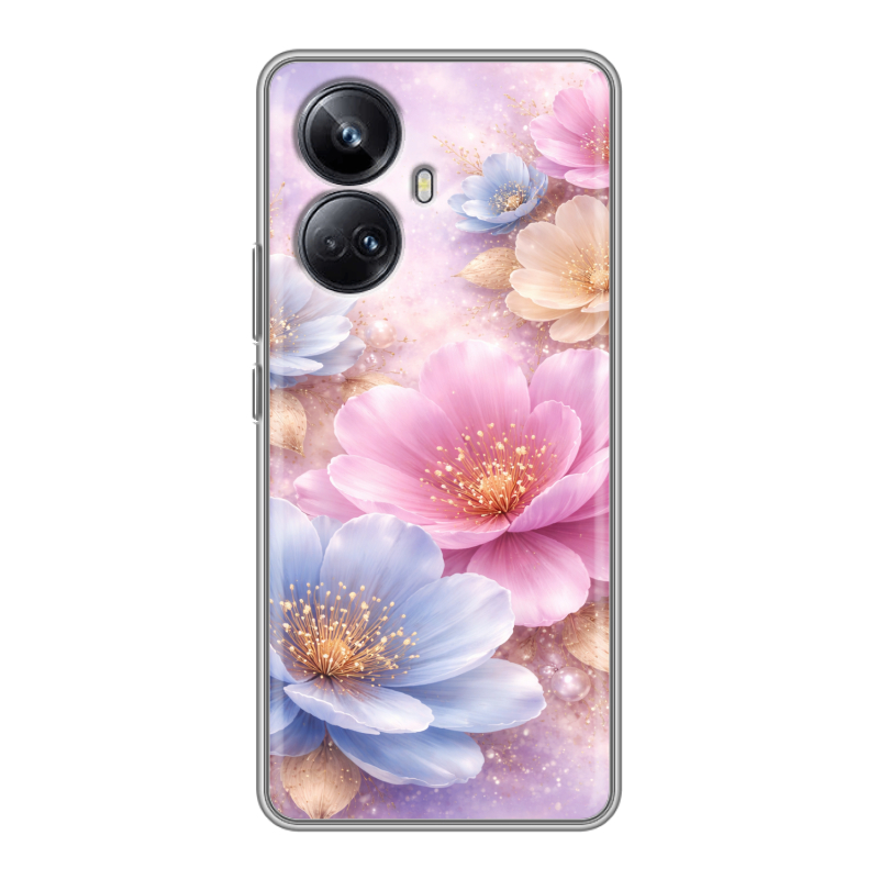 Силиконовый противоударный чехол на Realme 10 Pro Plus с принтом женский Силиконовый противоударный чехол на Realme 10 Pro Plus с принтом женский