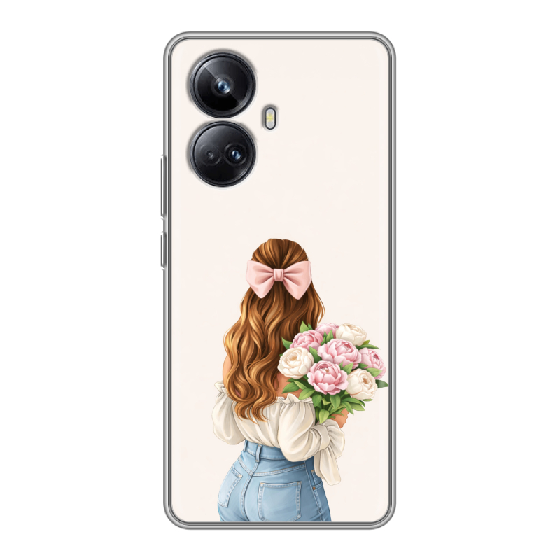 Силиконовый чехол на Realme 10 Pro Plus с принтом женский Силиконовый чехол на Realme 10 Pro Plus с принтом женский