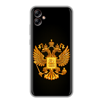 Силиконовый чехол на Samsung Galaxy A04e с принтом Герб России желтый Силиконовый чехол на Samsung Galaxy A04e с принтом Герб России желтый