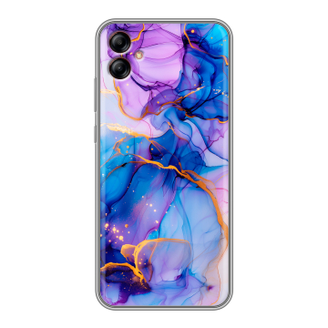 Силиконовый чехол на Samsung Galaxy A04e с принтом синий мрамор Силиконовый чехол на Samsung Galaxy A04e с принтом синий мрамор