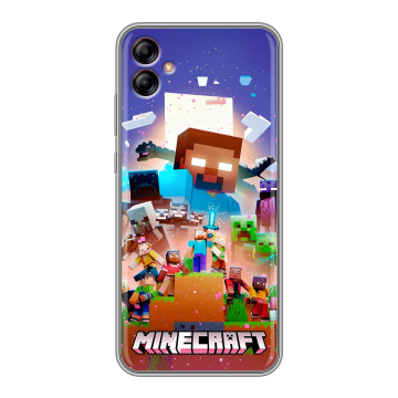 Силиконовый чехол на Samsung Galaxy A04e с принтом Майнкрафт Minecraft