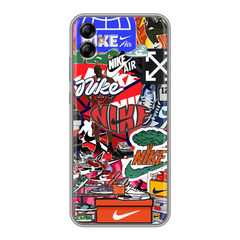 Силиконовый чехол на Samsung Galaxy A04e с принтом Найк Nike яркий Силиконовый чехол на Samsung Galaxy A04e с принтом Найк Nike яркий