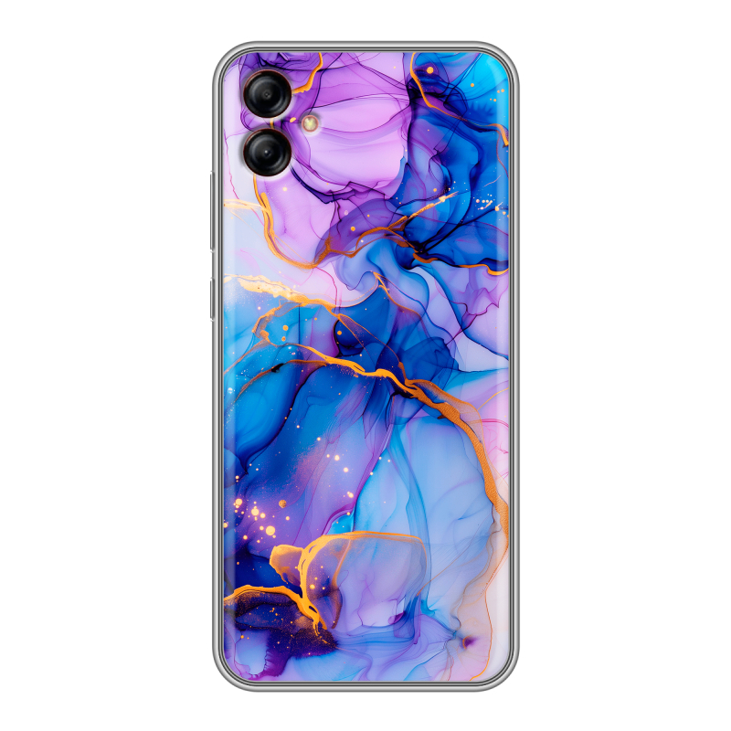 Силиконовый чехол на Samsung Galaxy A04e с принтом синий мрамор Силиконовый чехол на Samsung Galaxy A04e с принтом синий мрамор