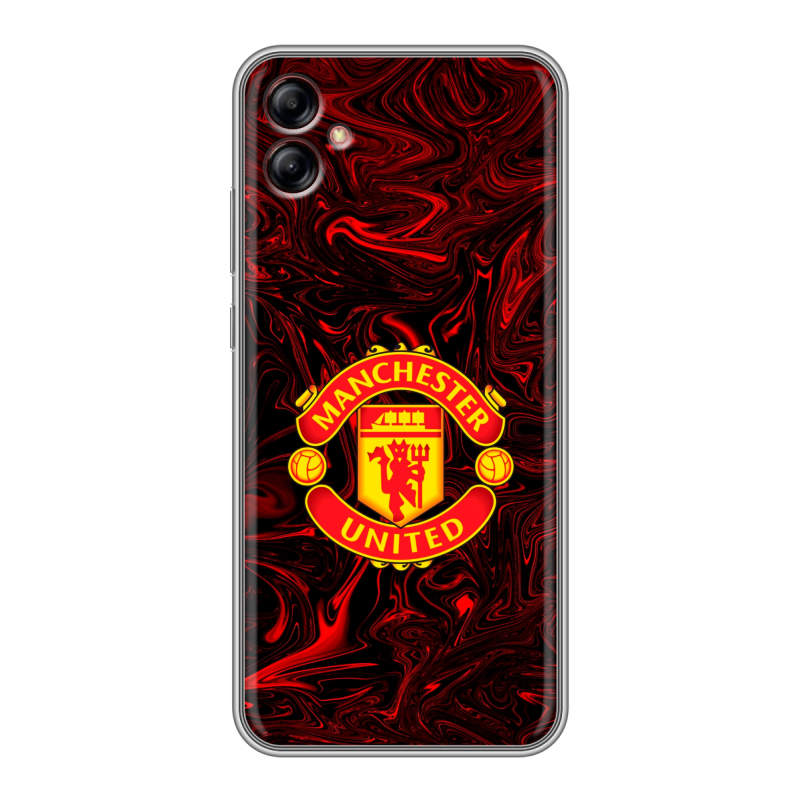 Силиконовый противоударный чехол на Samsung Galaxy A04e с принтом Manchester United Силиконовый противоударный чехол на Samsung Galaxy A04e с принтом Manchester United