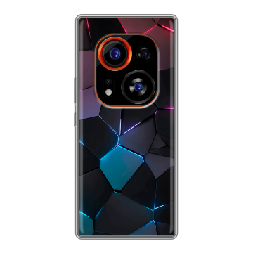 Силиконовый чехол на Tecno Phantom X2 Pro с принтом Геометрия неона