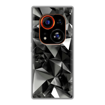 Силиконовый чехол на Tecno Phantom X2 Pro с принтом Черные кристаллы