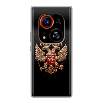 Силиконовый чехол на Tecno Phantom X2 Pro с принтом Герб России