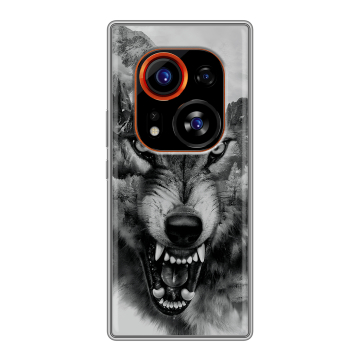 Силиконовый чехол на Tecno Phantom X2 Pro с принтом Волк