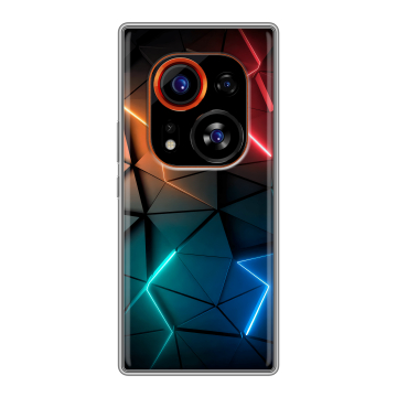 Силиконовый чехол на Tecno Phantom X2 Pro с принтом Абстракция неон