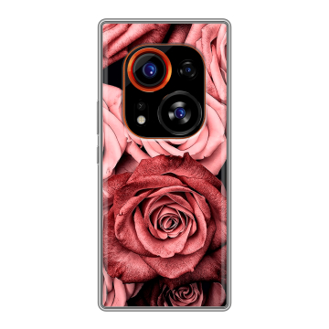 Силиконовый чехол на Tecno Phantom X2 Pro с принтом Цветы розы