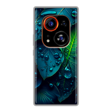 Силиконовый чехол на Tecno Phantom X2 Pro с принтом Листья