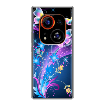 Силиконовый чехол на Tecno Phantom X2 Pro с принтом Бабочки Силиконовый чехол на Tecno Phantom X2 Pro с принтом Бабочки
