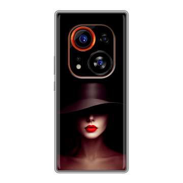 Силиконовый чехол на Tecno Phantom X2 Pro с принтом Девушка в шляпе Силиконовый чехол на Tecno Phantom X2 Pro с принтом Девушка в шляпе