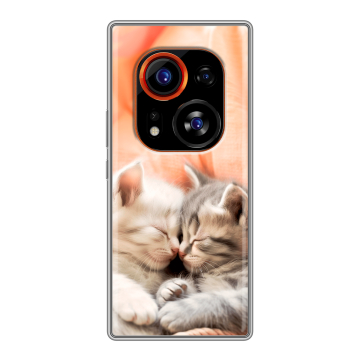 Силиконовый чехол на Tecno Phantom X2 Pro с принтом Котята Силиконовый чехол на Tecno Phantom X2 Pro с принтом Котята