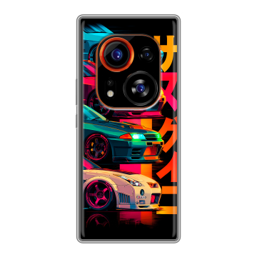 Силиконовый чехол на Tecno Phantom X2 Pro с принтом Гоночные машины Силиконовый чехол на Tecno Phantom X2 Pro с принтом Гоночные машины