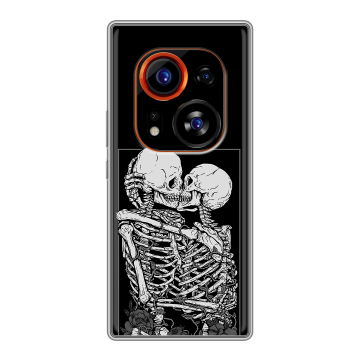 Силиконовый чехол на Tecno Phantom X2 Pro с принтом Поцелуй скелетов Силиконовый чехол на Tecno Phantom X2 Pro с принтом Поцелуй скелетов