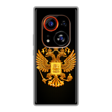 Силиконовый чехол на Tecno Phantom X2 Pro с принтом Герб России желтый Силиконовый чехол на Tecno Phantom X2 Pro с принтом Герб России желтый