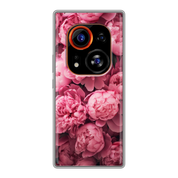 Силиконовый чехол на Tecno Phantom X2 Pro с принтом цветы пионы Силиконовый чехол на Tecno Phantom X2 Pro с принтом цветы пионы