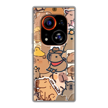 Силиконовый чехол на Tecno Phantom X2 Pro с принтом капибара Силиконовый чехол на Tecno Phantom X2 Pro с принтом капибара