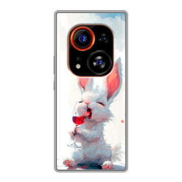 Силиконовый чехол на Tecno Phantom X2 Pro с принтом кролик зайчик Силиконовый чехол на Tecno Phantom X2 Pro с принтом кролик зайчик