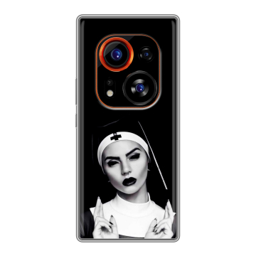 Силиконовый чехол на Tecno Phantom X2 Pro с принтом монашка Силиконовый чехол на Tecno Phantom X2 Pro с принтом монашка