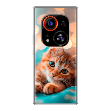 Силиконовый чехол на Tecno Phantom X2 Pro с принтом котик Силиконовый чехол на Tecno Phantom X2 Pro с принтом котик