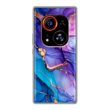 Силиконовый чехол на Tecno Phantom X2 Pro с принтом синий мрамор Силиконовый чехол на Tecno Phantom X2 Pro с принтом синий мрамор