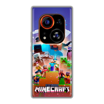 Силиконовый чехол на Tecno Phantom X2 Pro с принтом Майнкрафт Minecraft Силиконовый чехол на Tecno Phantom X2 Pro с принтом Майнкрафт Minecraft