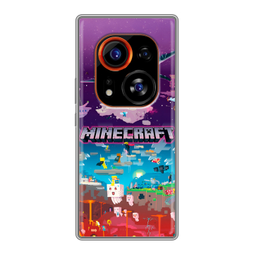Силиконовый чехол на Tecno Phantom X2 Pro с принтом Майнкрафт Minecraft Силиконовый чехол на Tecno Phantom X2 Pro с принтом Майнкрафт Minecraft