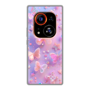 Силиконовый чехол на Tecno Phantom X2 Pro с принтом Бабочки Силиконовый чехол на Tecno Phantom X2 Pro с принтом Бабочки