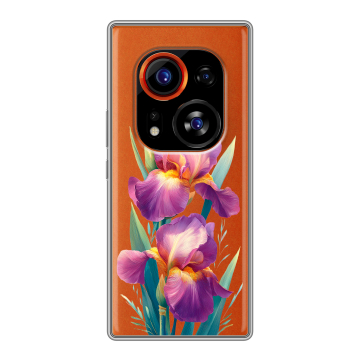 Силиконовый чехол на Tecno Phantom X2 Pro с принтом Цветы орхидеи