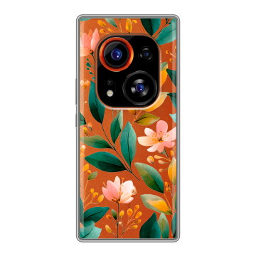 Силиконовый чехол на Tecno Phantom X2 Pro с принтом Цветы паттерн