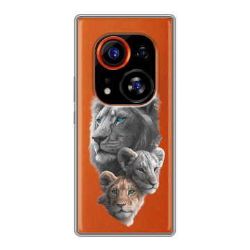Силиконовый чехол на Tecno Phantom X2 Pro с принтом Львы