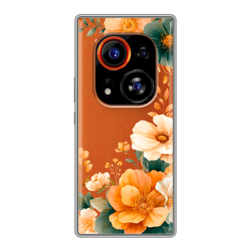 Силиконовый чехол на Tecno Phantom X2 Pro с принтом Цветы принт