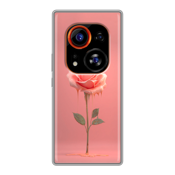 Силиконовый чехол на Tecno Phantom X2 Pro с принтом Розовая роза