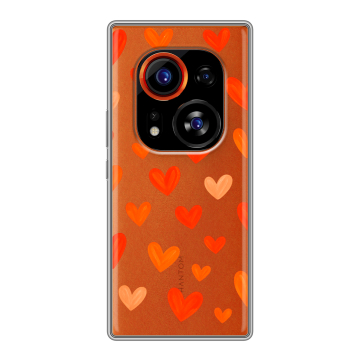 Силиконовый чехол на Tecno Phantom X2 Pro с принтом Сердечки