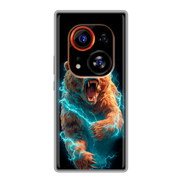 Силиконовый чехол на Tecno Phantom X2 Pro с принтом Медведь