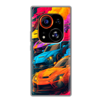 Силиконовый чехол на Tecno Phantom X2 Pro с принтом Тачки