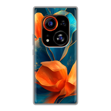 Силиконовый чехол на Tecno Phantom X2 Pro с принтом Цветы