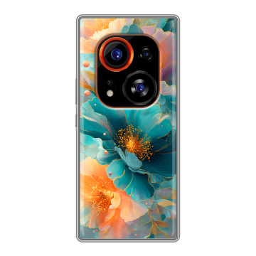 Силиконовый чехол на Tecno Phantom X2 Pro с принтом Цветы