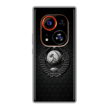 Силиконовый чехол на Tecno Phantom X2 Pro с принтом Герб Флаг СССР Силиконовый чехол на Tecno Phantom X2 Pro с принтом Герб Флаг СССР