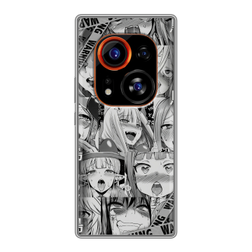 Силиконовый чехол на Tecno Phantom X2 Pro с принтом Ahegao Ахегао Аниме